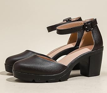 Amazon.com | DADAWEN Women's Closed Toe Low Block Chunky